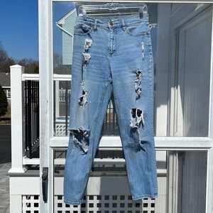 Ultra distressed soft BDG mom jeans